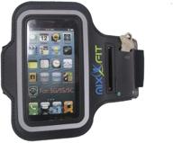 📱 mixxfit adjustable armband case, black for android google & iphone - 5.5" x 3" compatible logo