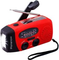 🔴 ironsnow is-088+ solar hand crank radio with power bank & flashlight - 2000mah 2021 upgraded version in red logo