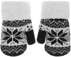 img 4 attached to Warm and Stylish Toddler Winter Mittens - Essential Girls' Accessories for Cold Weather