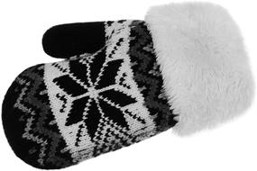 img 3 attached to Warm and Stylish Toddler Winter Mittens - Essential Girls' Accessories for Cold Weather