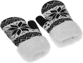 img 2 attached to Warm and Stylish Toddler Winter Mittens - Essential Girls' Accessories for Cold Weather