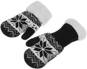 img 1 attached to Warm and Stylish Toddler Winter Mittens - Essential Girls' Accessories for Cold Weather