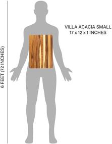 img 1 attached to 🪓 Продукт: Прочная деревянная разъемная доска большого размера из лиственницы Вилла Акация, идеальная для кухонь, Размер: 17x12 дюймов