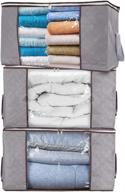 👜 large capacity foldable storage bag organizers by molova - waterproof durable fabric, ideal for clothes, blankets, comforters, bedding - pack of 3, 84l capacity, gray логотип