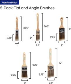 img 3 attached to 🖌️ Premium Quality - Pro Grade Paint Brushes - Set of 5 Brushes - Professional Paint Brush Set