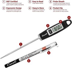 img 3 attached to Escali DH1 Gourmet Digital Thermometer - NSF Certified, Black (Standard), Accurate Temperature Readings