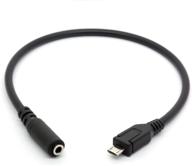 🎧 25cm glhong micro usb male to 3.5mm female aux audio cable cord for headset adapter with active clip mic microphone logo