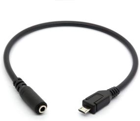 img 4 attached to 🎧 25cm GLHONG Micro USB Male to 3.5mm Female AUX Audio Cable Cord for Headset Adapter with Active Clip Mic Microphone