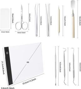 img 3 attached to 🔨 Craft Weeding Tools Set - 11 Piece Vinyl Tools with Adjustable A4 LED Light Pad for Brighter Weeding of Vinyl, Silhouettes, Cameos & Lettering