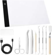 🔨 craft weeding tools set - 11 piece vinyl tools with adjustable a4 led light pad for brighter weeding of vinyl, silhouettes, cameos & lettering logo