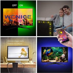 img 3 attached to 📺 WENICE LED Strip Lights 13.1ft for 32-60 inch TV | Remote App Control RGB LED Backlight