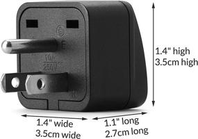 img 2 attached to 🔌 Unidapt USA Grounded 3-Prong Wall Plug Adapter - Universal Type B Travel Plug Converter for EU, AU, UK, NZ, CN to USA Power Outlets - Compact US Travel Adaptor and Charger (1)