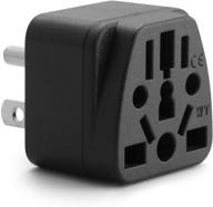 🔌 unidapt usa grounded 3-prong wall plug adapter - universal type b travel plug converter for eu, au, uk, nz, cn to usa power outlets - compact us travel adaptor and charger (1) logo