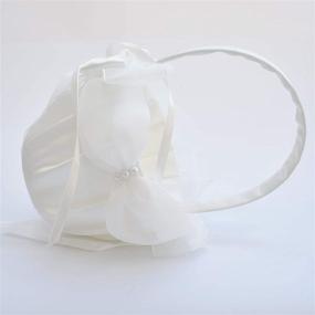 img 1 attached to ATAILOVE 2 Piece Flower Girl Basket Set - Fairy Lace Bowknot Wedding Floral Baskets in Ivory