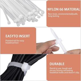 img 3 attached to 🔗 Halsouy Cable Zip Ties: 30 Pack of White Nylon Self-locking Wire Ties (24 Inch) - Efficient Cable Management Solution