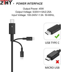 img 2 attached to ☀️ ZTHY Dell 45W USB-C Type C AC Adapter Charger Power Supply for Dell XPS 12 XPS 13 9360 9365 9370 9333 9380 7390 9310 2-in-1 Inspiron 14 7437 Latitude 7275 7370 5175 5285 5290-2in1 Laptop LA45NM150" - Revised: "ZTHY Dell 45W USB-C Type C AC Adapter Charger Power Supply for Dell XPS 12, XPS 13, Inspiron 14, Latitude 7275, 7370, 2-in-1 Laptop and more