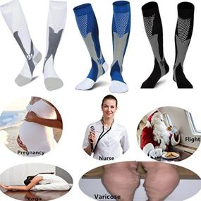 img 2 attached to 🧦 ZFiSt 3Pair Medical Sport Compression Socks for Men, 20-30mmHg Support Socks for Running, Nurses, Edema, Diabetic, Varicose Veins