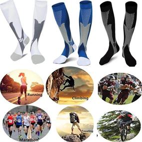 img 1 attached to 🧦 ZFiSt 3Pair Medical Sport Compression Socks for Men, 20-30mmHg Support Socks for Running, Nurses, Edema, Diabetic, Varicose Veins