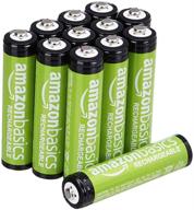 🔋 amazon basics батарейки аккумуляторные aaa 12 шт., 800mah, производительность, предварительно заряженные, могут быть перезаряжены до 1000 раз логотип