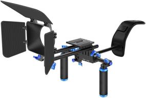 img 4 attached to 📷 Neewer Camera Shoulder Rig: Complete DSLR & Camcorder Film Making Kit with Shoulder Mount, 15mm Rod, Handgrip, Matte Box - Compatible with Canon/Nikon/Sony/Pentax/Fujifilm/Panasonic