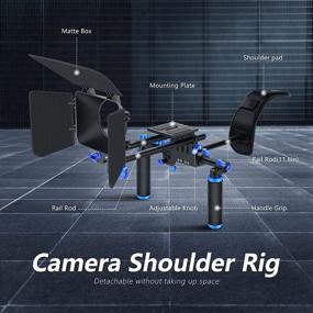 img 3 attached to 📷 Neewer Camera Shoulder Rig: Complete DSLR & Camcorder Film Making Kit with Shoulder Mount, 15mm Rod, Handgrip, Matte Box - Compatible with Canon/Nikon/Sony/Pentax/Fujifilm/Panasonic