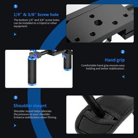 img 1 attached to 📷 Neewer Camera Shoulder Rig: Complete DSLR & Camcorder Film Making Kit with Shoulder Mount, 15mm Rod, Handgrip, Matte Box - Compatible with Canon/Nikon/Sony/Pentax/Fujifilm/Panasonic