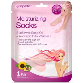 img 2 attached to Epielle Moisturizing Hand & Foot Masks: 12pk Glove & Socks for Dry Skin, Cracked Heels - Sunflower Seed Oil, Avocado Oil, Vitamin E - Holiday Stocking Stuffers