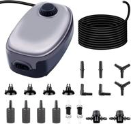 🐠 aquarium air pump with dual outlet and aquarium airline tubing hose, fish tank air pump with air stone, aquarium suction cup, check valve and controller, plus ily aquarium hose connector logo