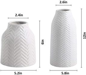 img 1 attached to Cute Flower Vase for Home Decor: Large White Ceramic Vase, Handmade Pottery Vase