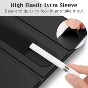 img 2 attached to 📱 TiMOVO Holder Sticker Case 2 Pack for Apple Pencil 1st & 2nd Generation, Elastic PU Lycra iPencil Stylus Holder Pocket, Premium Protective Pouch Sleeve Compatible with iPad Air 4, iPad 10.2, Pro 11 & 12.9, Black and Indigo