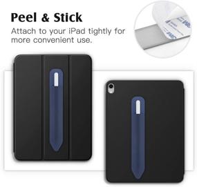 img 1 attached to 📱 TiMOVO Holder Sticker Case 2 Pack for Apple Pencil 1st & 2nd Generation, Elastic PU Lycra iPencil Stylus Holder Pocket, Premium Protective Pouch Sleeve Compatible with iPad Air 4, iPad 10.2, Pro 11 & 12.9, Black and Indigo