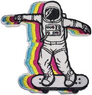 🛰️ skater astronaut patch by patchclub - explore space with cool embroidered iron on/sew on patches for backpacks, hats, jackets, and hoodies logo