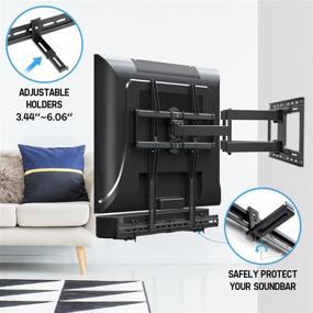 img 2 attached to 🔊 Mounting Dream Soundbar Mount: Strong, Versatile Bracket for Most Soundbars up to 13lbs, Supports Holes/No Holes, Extends 3.44-6.06 inches, Fits VESA 800x400mm