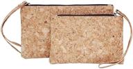 👜 boshiho natural cork clutch wristlet wallet: stylish card holder & coin purse bag logo