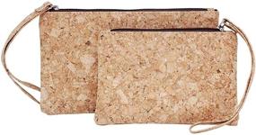 img 4 attached to 👜 Boshiho Natural Cork Clutch Wristlet Wallet: Stylish Card Holder & Coin Purse Bag