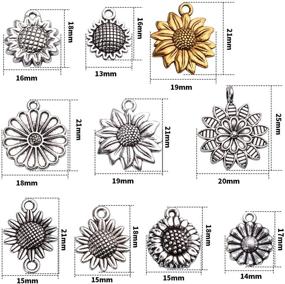 img 3 attached to 🌻 Alloy Sunflower Pendant Charms for Jewelry Making Crafts - Vintage Sunflower Charms Craft Supplies for Necklace and Bracelet DIY Crafts