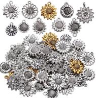 🌻 alloy sunflower pendant charms for jewelry making crafts - vintage sunflower charms craft supplies for necklace and bracelet diy crafts logo