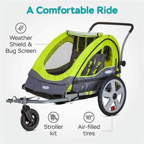 img 3 attached to 🚴 Quick-N-EZ Double Tow Behind Bike Trailer for Toddlers and Kids - Converts to Stroller and Jogger - 2-in-1 Canopy - Universal Bicycle Coupler - Folding Frame - Available in Multiple Colors