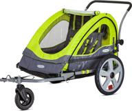 🚴 quick-n-ez double tow behind bike trailer for toddlers and kids - converts to stroller and jogger - 2-in-1 canopy - universal bicycle coupler - folding frame - available in multiple colors logo