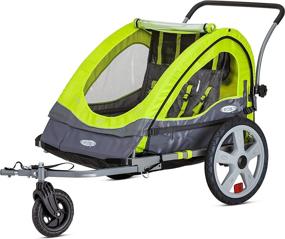 img 4 attached to 🚴 Quick-N-EZ Double Tow Behind Bike Trailer for Toddlers and Kids - Converts to Stroller and Jogger - 2-in-1 Canopy - Universal Bicycle Coupler - Folding Frame - Available in Multiple Colors