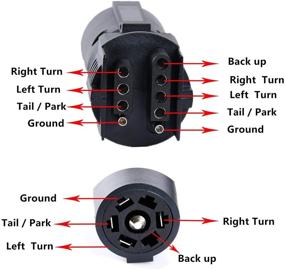 img 2 attached to 🔌 Super Repairman 7 Pin Round to 4 Pin/5 Pin Flat Blade Trailer RV Boat Adapter Plug - Efficient Connectivity Solution