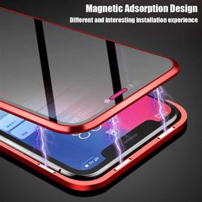 img 2 attached to Магнитный чехол для IPhone Xs Max с приватным защитным экраном и двусторонним закаленным стеклом, металлическая обводка для полной защиты тела (IPhone Xs Max Мобильные телефоны и аксессуары)