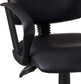 img 1 attached to 🪑 Premium Black LeatherPlus Drafting Stool with Loop Arms - Boss Office Products Multi-Function