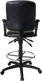 img 2 attached to 🪑 Premium Black LeatherPlus Drafting Stool with Loop Arms - Boss Office Products Multi-Function