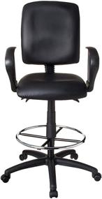 img 3 attached to 🪑 Premium Black LeatherPlus Drafting Stool with Loop Arms - Boss Office Products Multi-Function