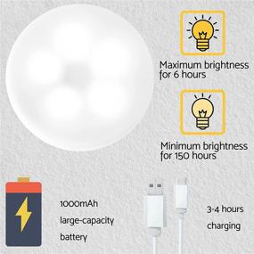 img 2 attached to 🔦 DAZZY DOT Magnetic Push Light: Dimmable Touch Light with Rechargeable Battery - Portable Stick-On LED Lights for Room, Closet, and Wall - 2-Pack Soft White Puck Lights