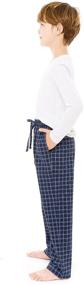img 2 attached to Kids Boys Woven Plaid Check Long Shorts Drawstring Pants with Pocket - Soft & Lightweight 100% Cotton
