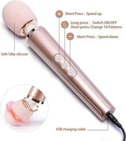 img 1 attached to Wand Massager by LETOOR: Cordless Handheld Rechargeable Vibrating Wand for Muscle Massage and Pain Relief - 6 Speeds & 10 Magic Vibration Modes