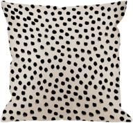 🎯 hgod designs polka dots decorative throw pillow cover case, brush strokes dots cotton linen outdoor pillow cases square standard cushion covers for sofa couch bed car - 18x18 inch, black logo