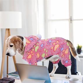 img 2 attached to DaFuEn Dog Pajamas: Cozy Flannel Medium-Sized Dog Sweater Hoodies for Winter Warmth - Pack of 2